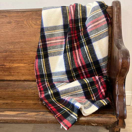Highland Tweeds Shetland Lambswool Throw Blanket in Dress Stewart by Prince of Scots