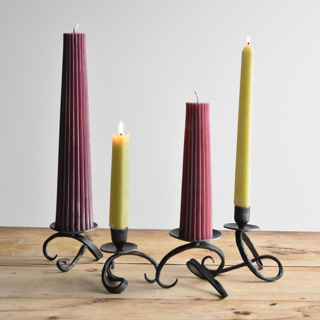 5” Sculpture Ball Taper Candle Holder by Blackthorne Forge