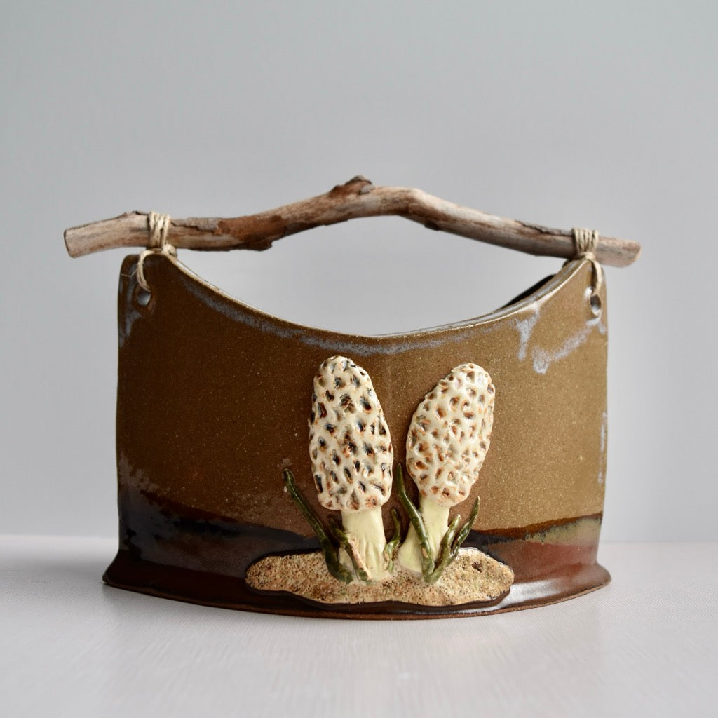 Brown Morel Basket by Jan Toscano