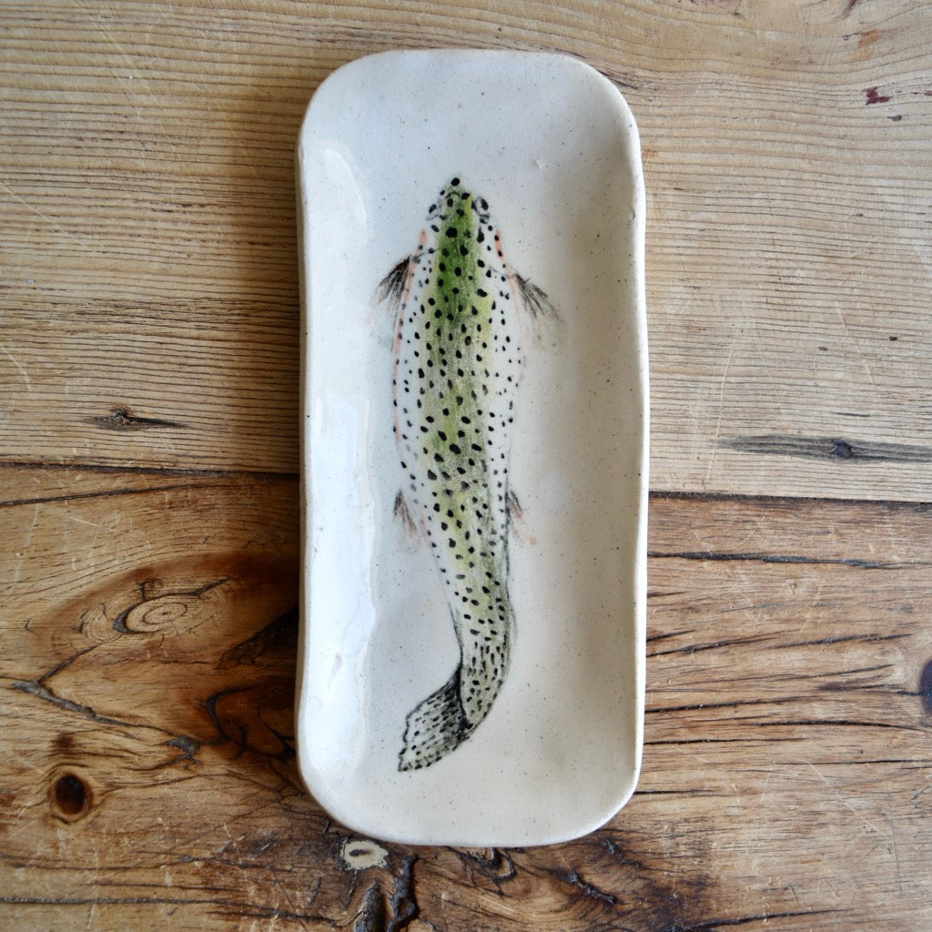 Extra Small Trout Dish by Jan Toscano