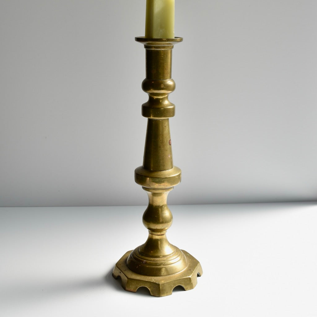 Found 18th Century Style Brass Candlestick