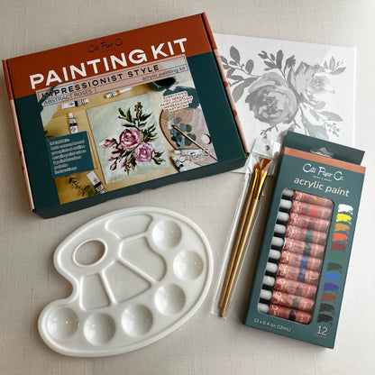 Abstract Rose Impressionist Style Painting Kit by Cate Paper Co.