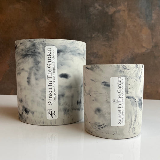 Sunset In The Garden Candle in Concrete Vessel