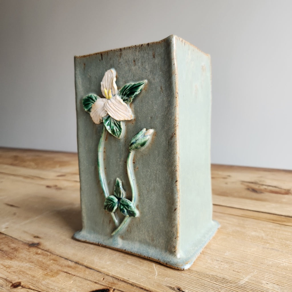 Square Vase in Trillium by Jan Toscano
