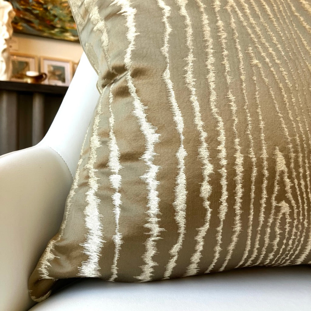 Bronze Faux Bois Throw Pillow by Schumacher