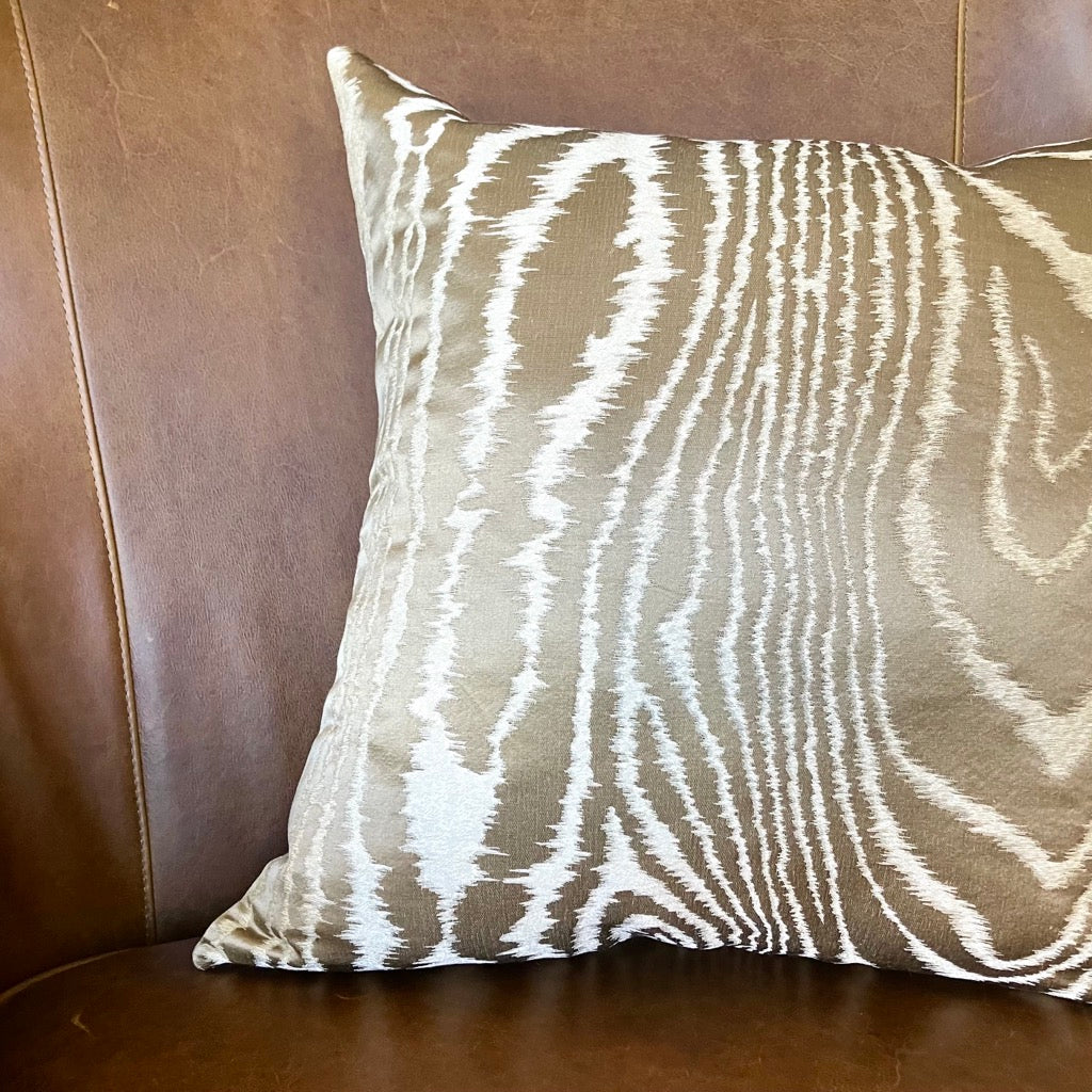 Bronze Faux Bois Throw Pillow by Schumacher