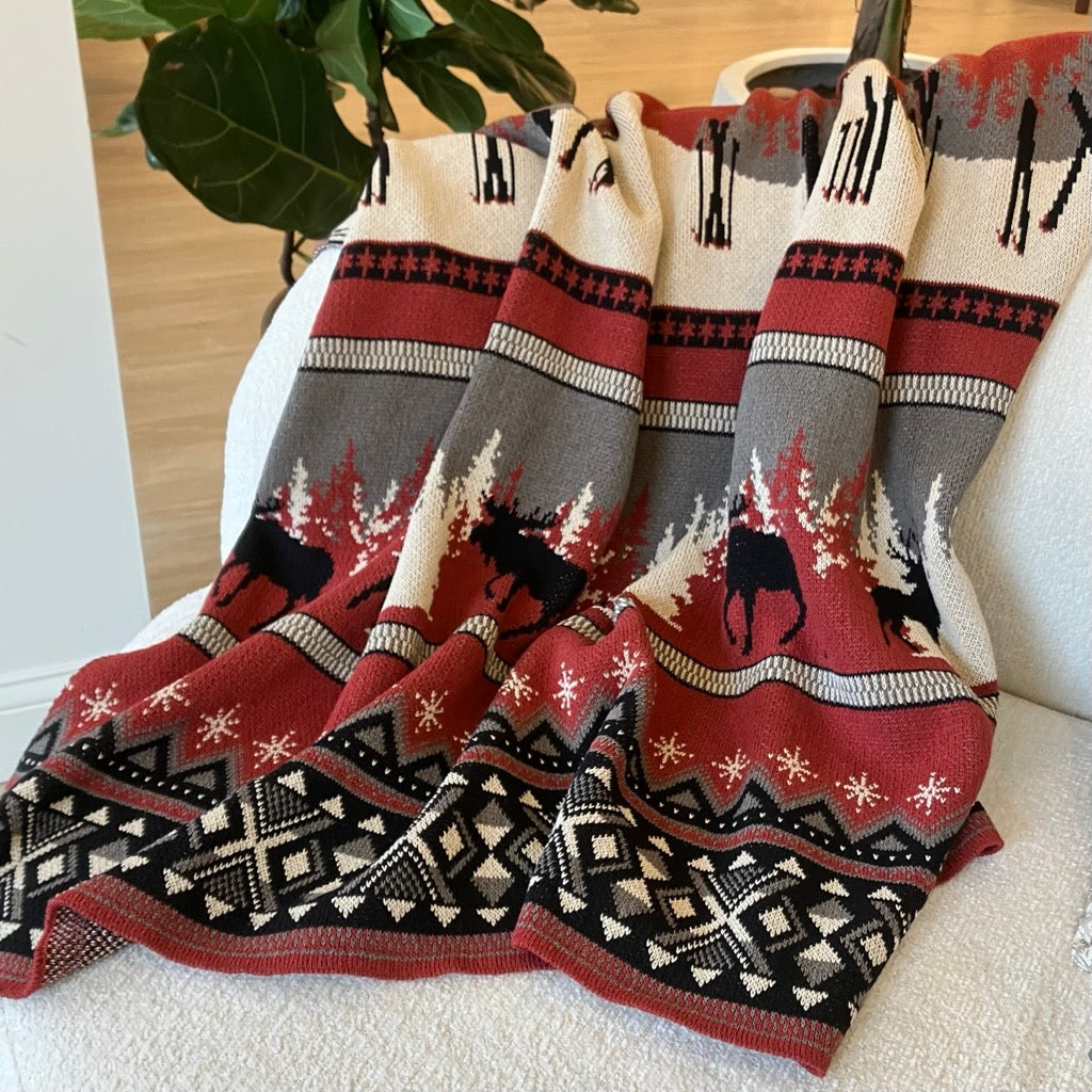 Mountain Fair Isle Throw Blanket by In2Green