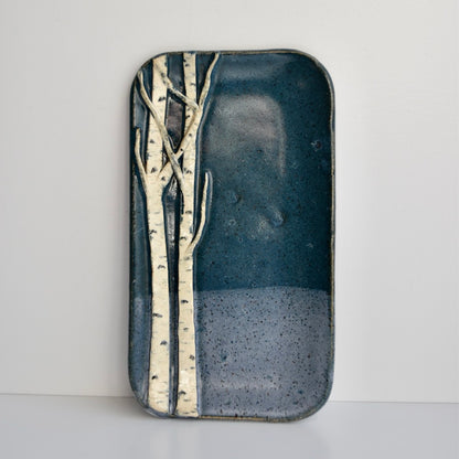 Extra Small Two Tone Blue Birch Dish by Jan Toscano