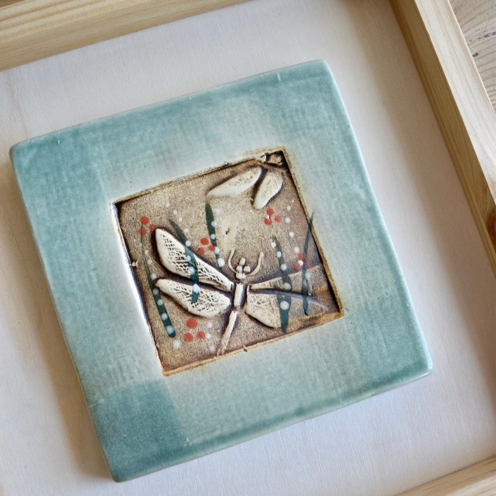 Art Tile - The Dragonfly by Otis Pottery