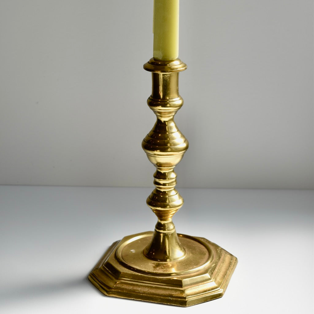 Found Late 20th Century Style Brass Candlestick
