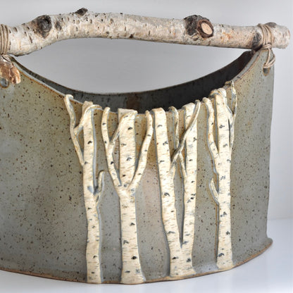 Gray Large Birch Basket by Jan Toscano