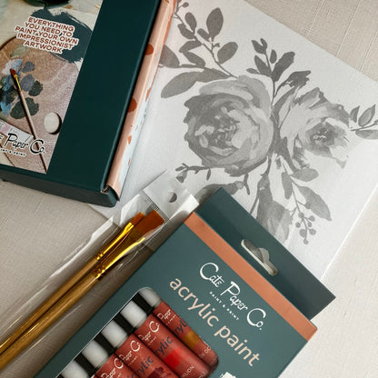 Abstract Rose Impressionist Style Painting Kit by Cate Paper Co.