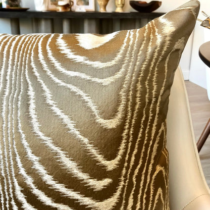 Bronze Faux Bois Throw Pillow by Schumacher