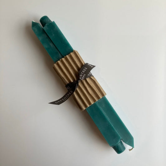 12" Square Taper Candles in Turquoise by Greentree Home Candle