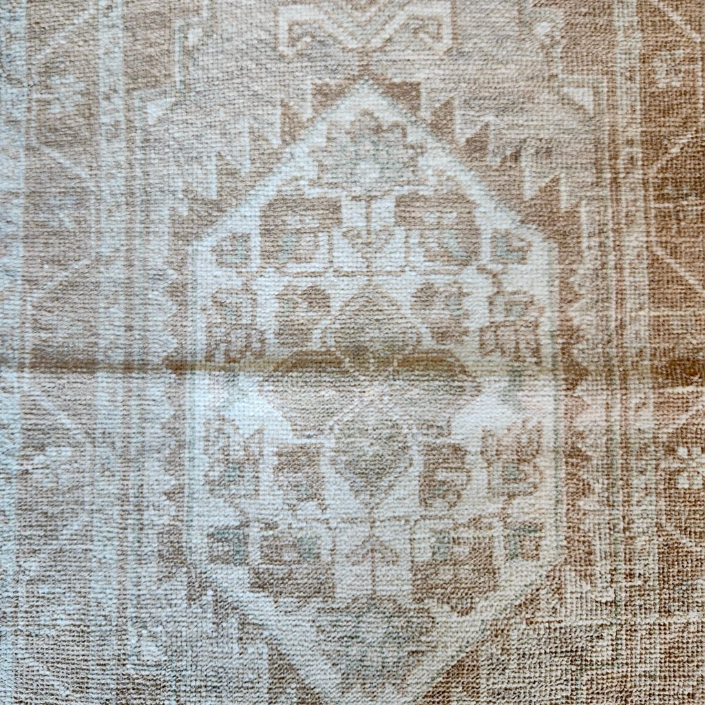 Vintage Hand Knotted Rug in Beige and Grey by Tara Dennis Design