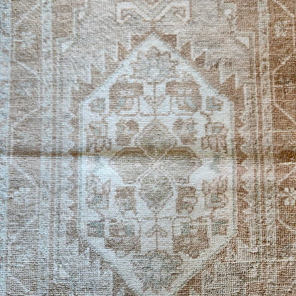 Vintage Hand Knotted Rug in Beige and Grey by Tara Dennis Design