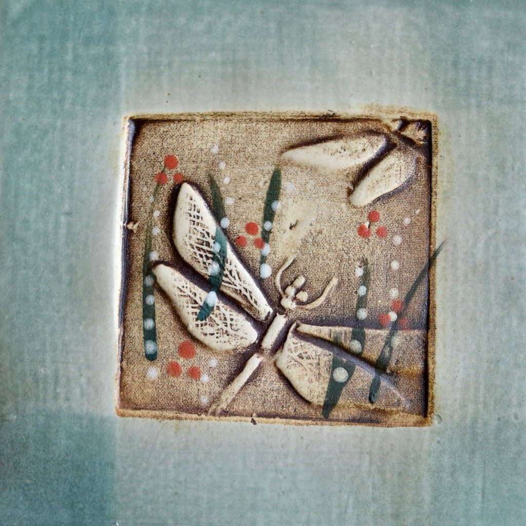 Art Tile - The Dragonfly by Otis Pottery