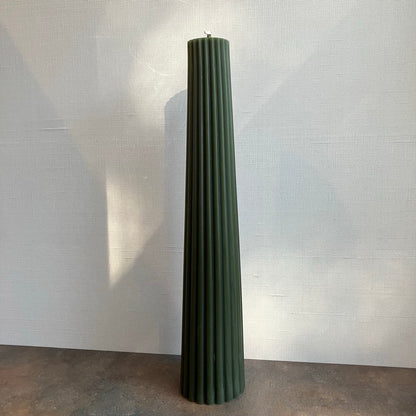 Fluted Pillar Beeswax Candle by Greentree Home Candle