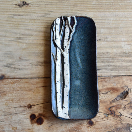 Extra Small Blue Birch Dish by Jan Toscano
