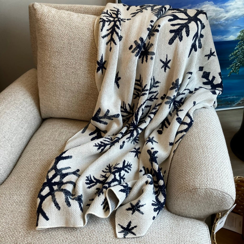 Nordic Snowflakes Throw Blanket by In2Green