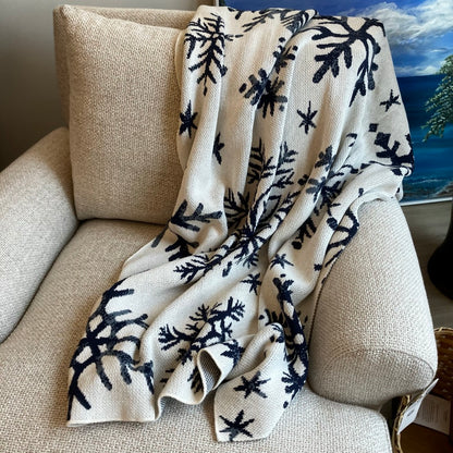 Nordic Snowflakes Throw Blanket by In2Green