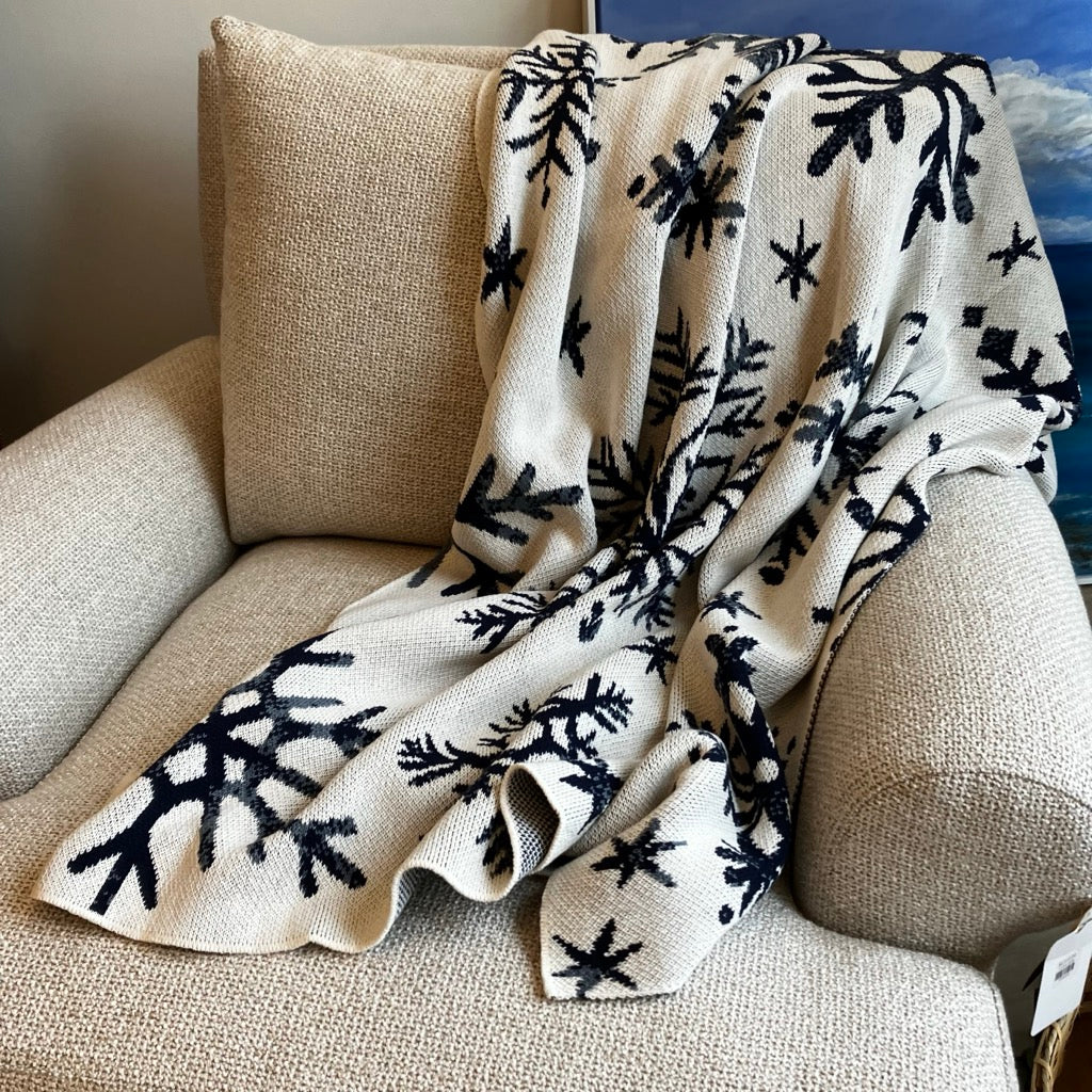 Nordic Snowflakes Throw Blanket by In2Green