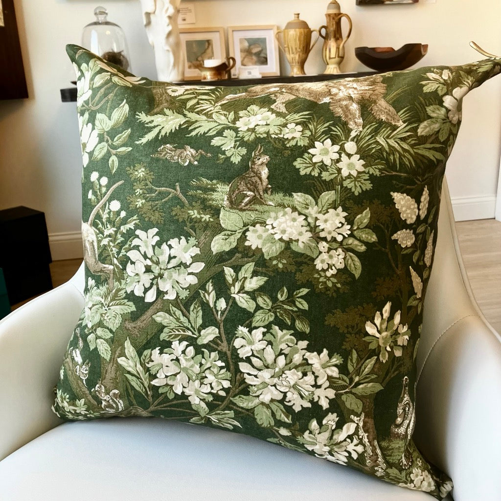 Hound Meadow Throw Pillow by Schumacher
