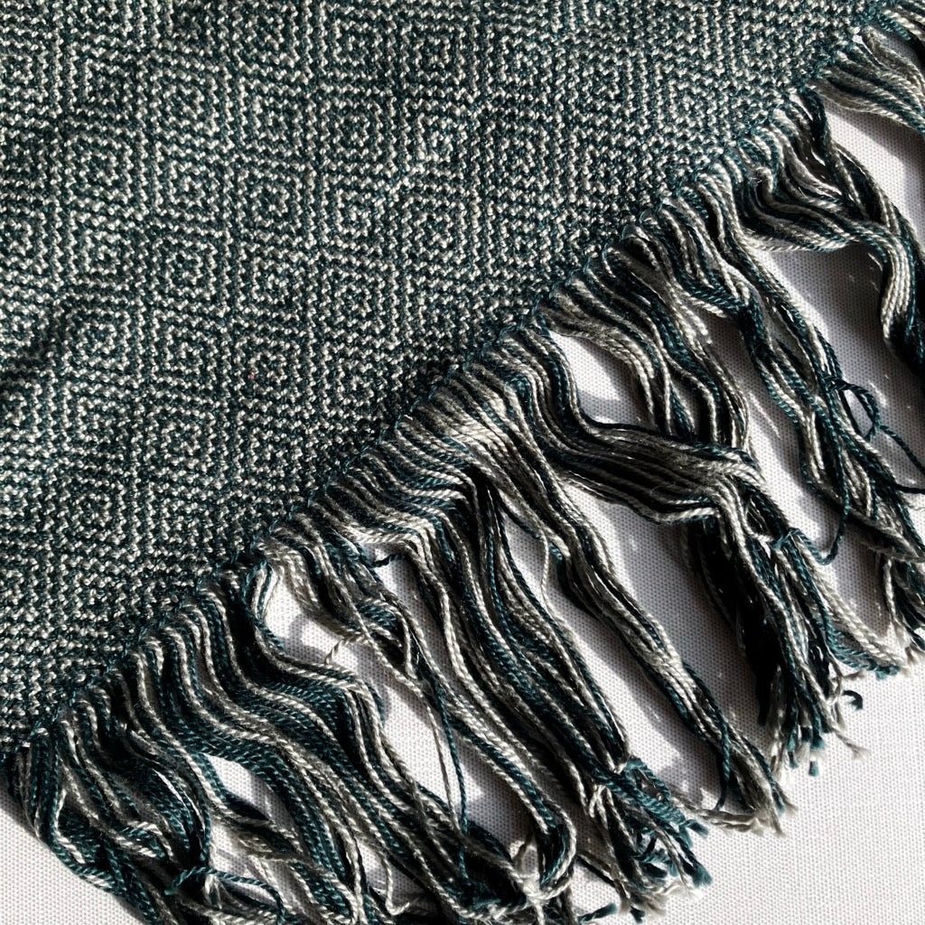 Table Runner in Gray and Green by Kristina Nichols