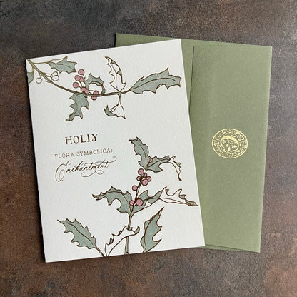 Holly - Language of Flowers Greeting Card By Ciarra Claire