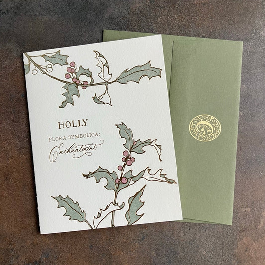 Holly - Language of Flowers Greeting Card By Ciarra Claire