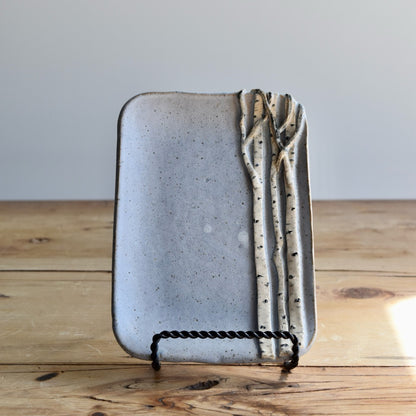 Small Light Blue Birch Dish by Jan Toscano