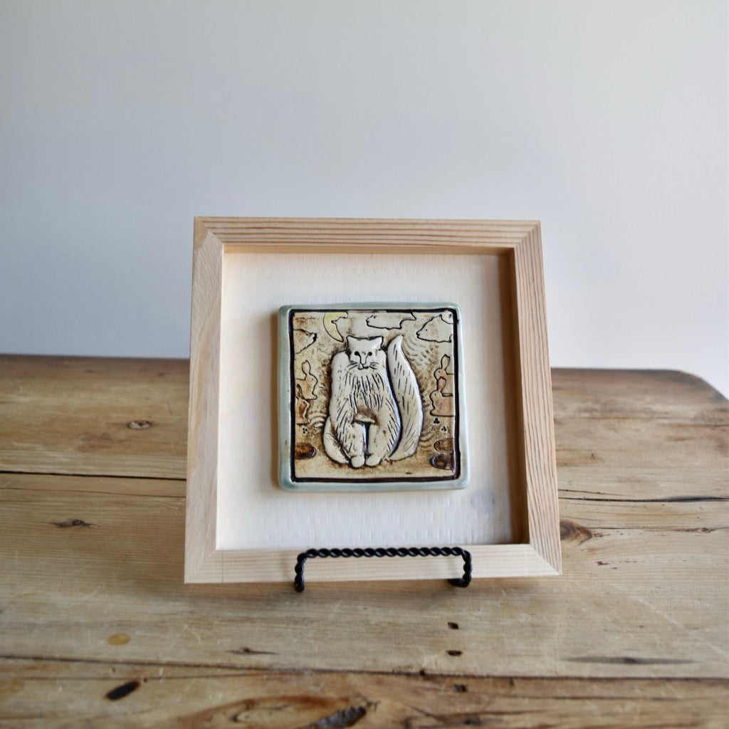 Art Tile - The Cat #2 by Otis Pottery