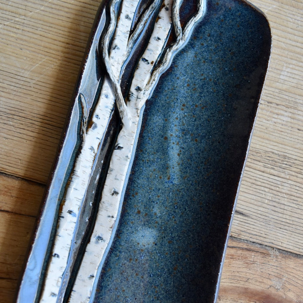 Extra Small Blue Birch Dish by Jan Toscano