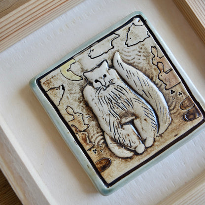 Art Tile - The Cat #2 by Otis Pottery
