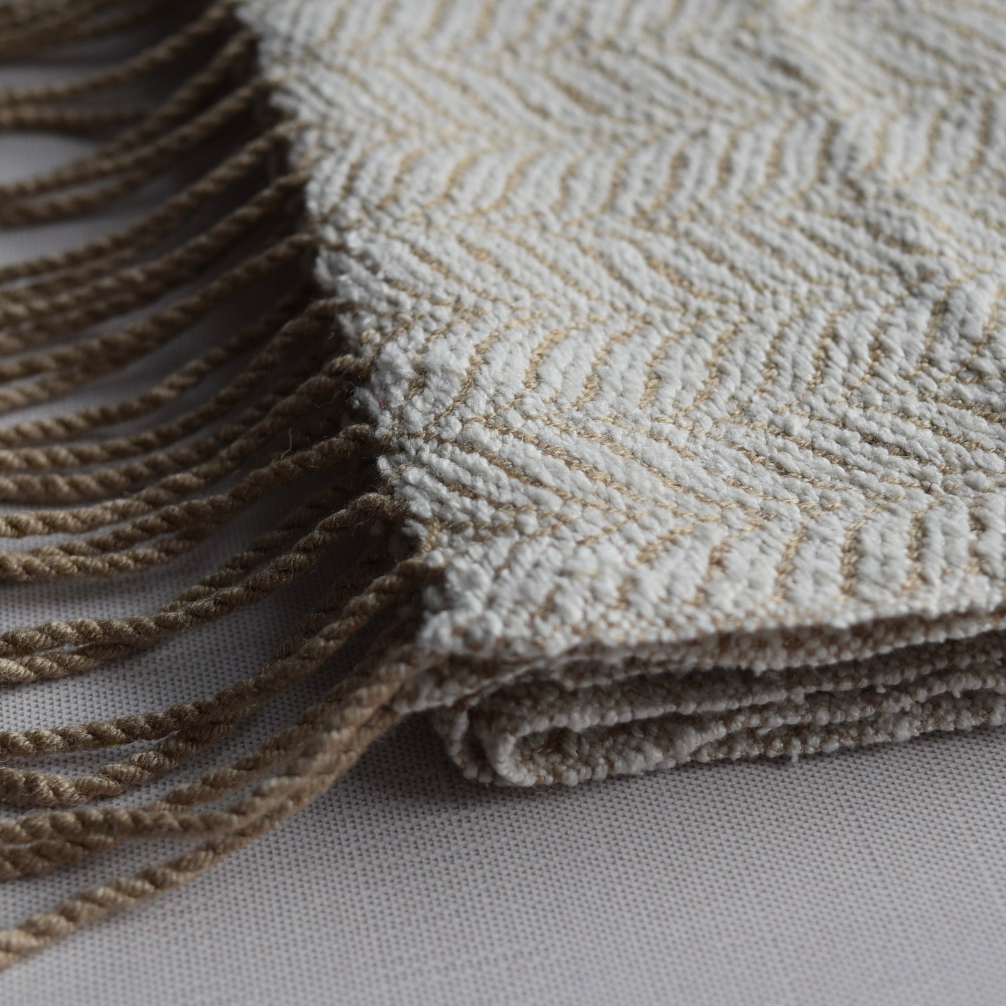 Tan and White Scarf by Kristina Nichols