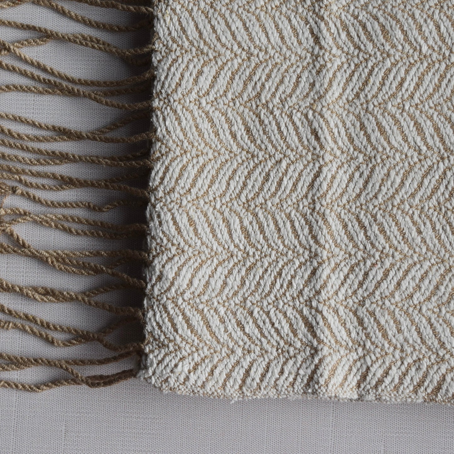 Tan and White Scarf by Kristina Nichols