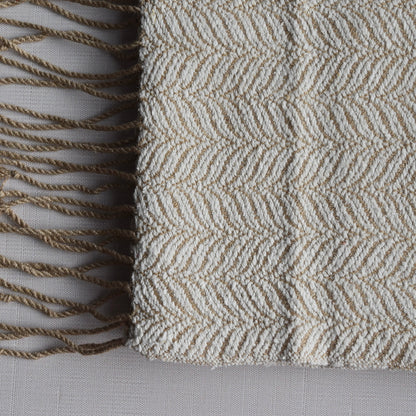 Tan and White Scarf by Kristina Nichols