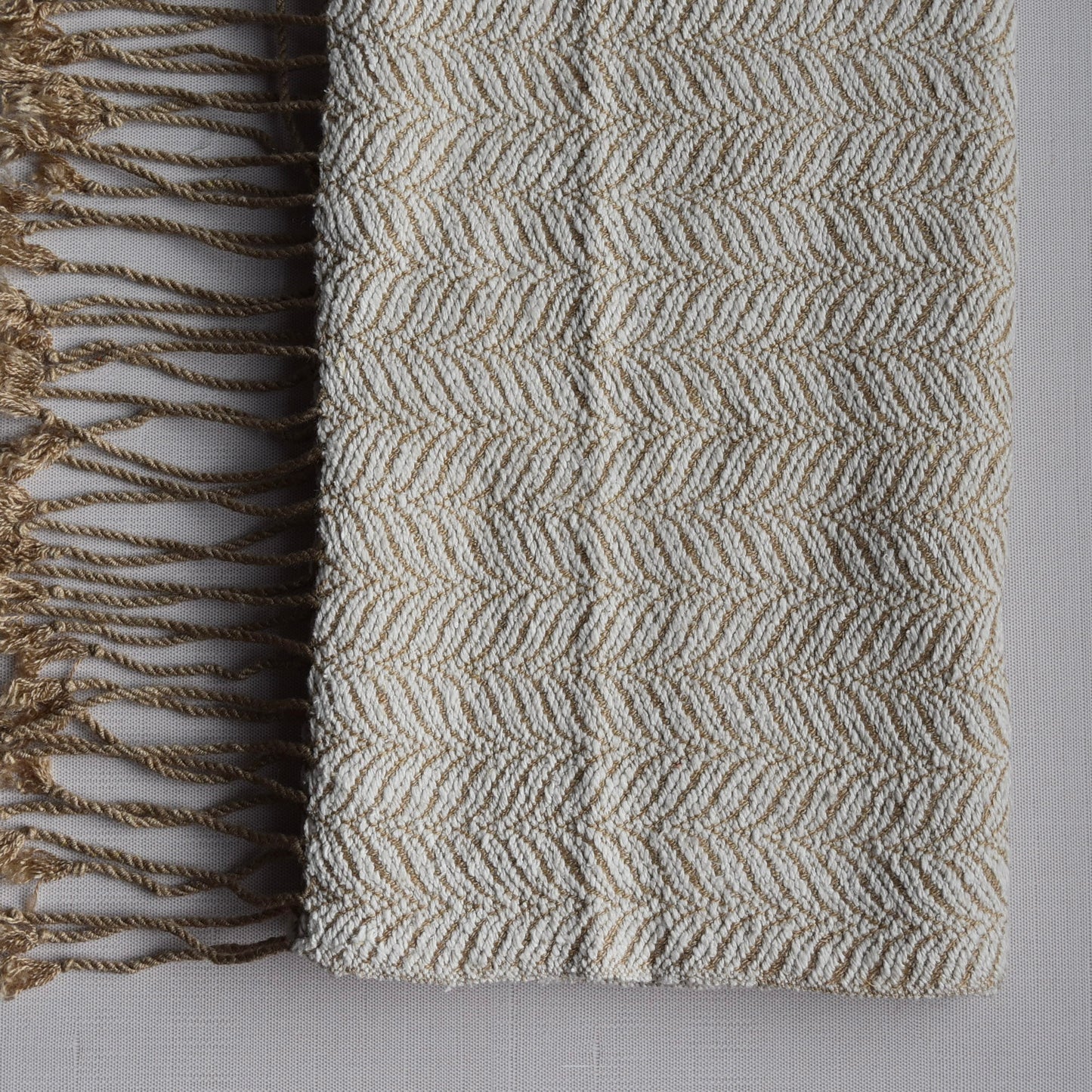 Tan and White Scarf by Kristina Nichols