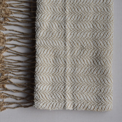 Tan and White Scarf by Kristina Nichols