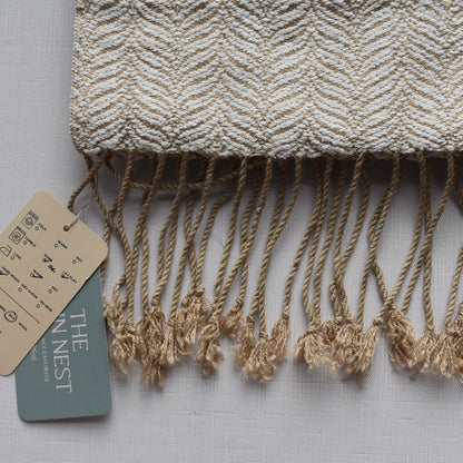 Tan and White Scarf by Kristina Nichols