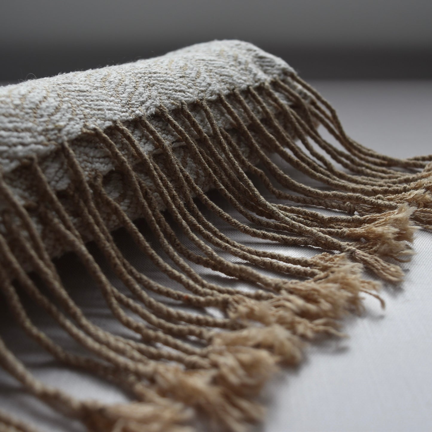Tan and White Scarf by Kristina Nichols