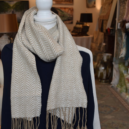 Tan and White Scarf by Kristina Nichols