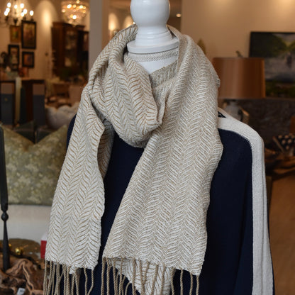 Tan and White Scarf by Kristina Nichols
