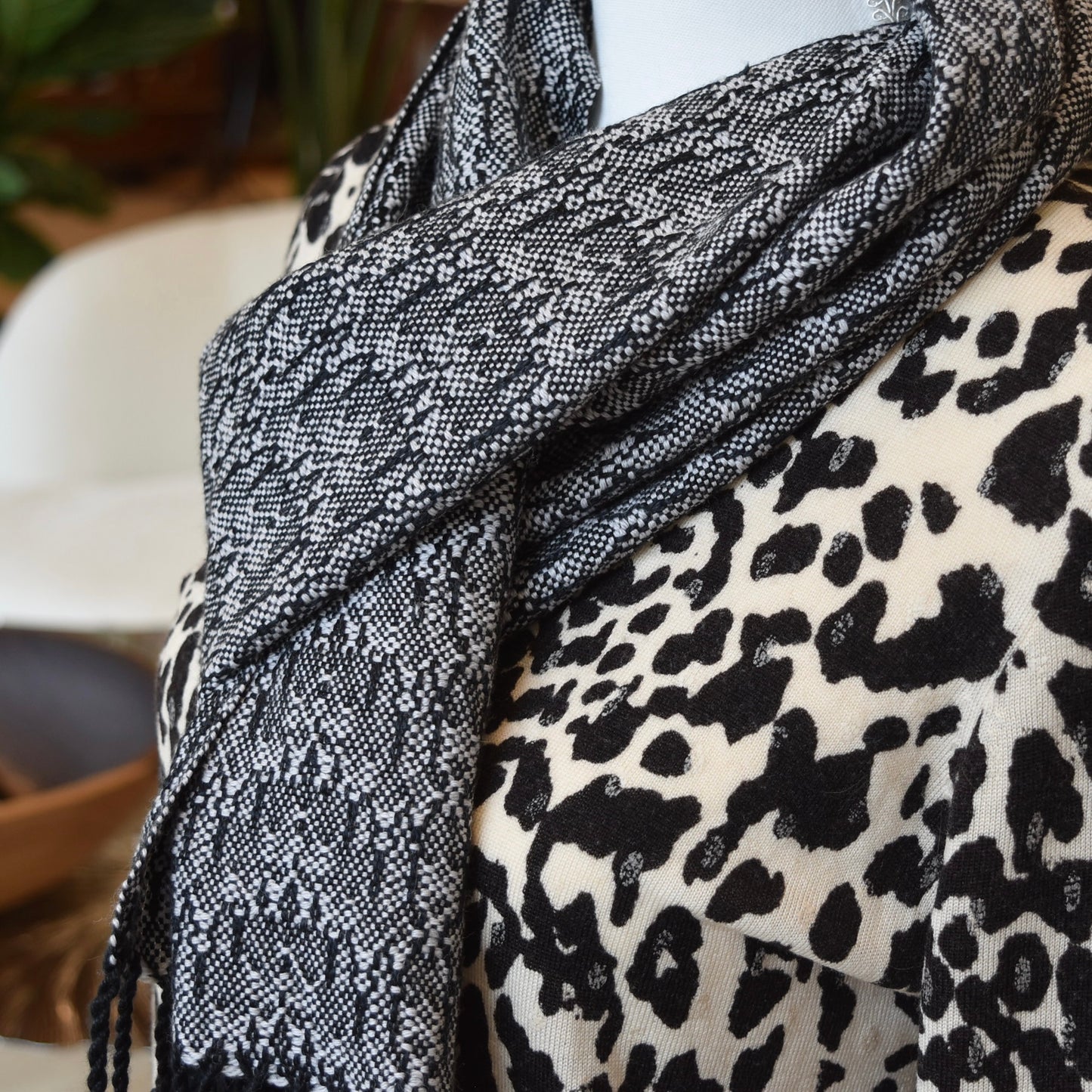 Gray and Black scarf by Kristina Nichols