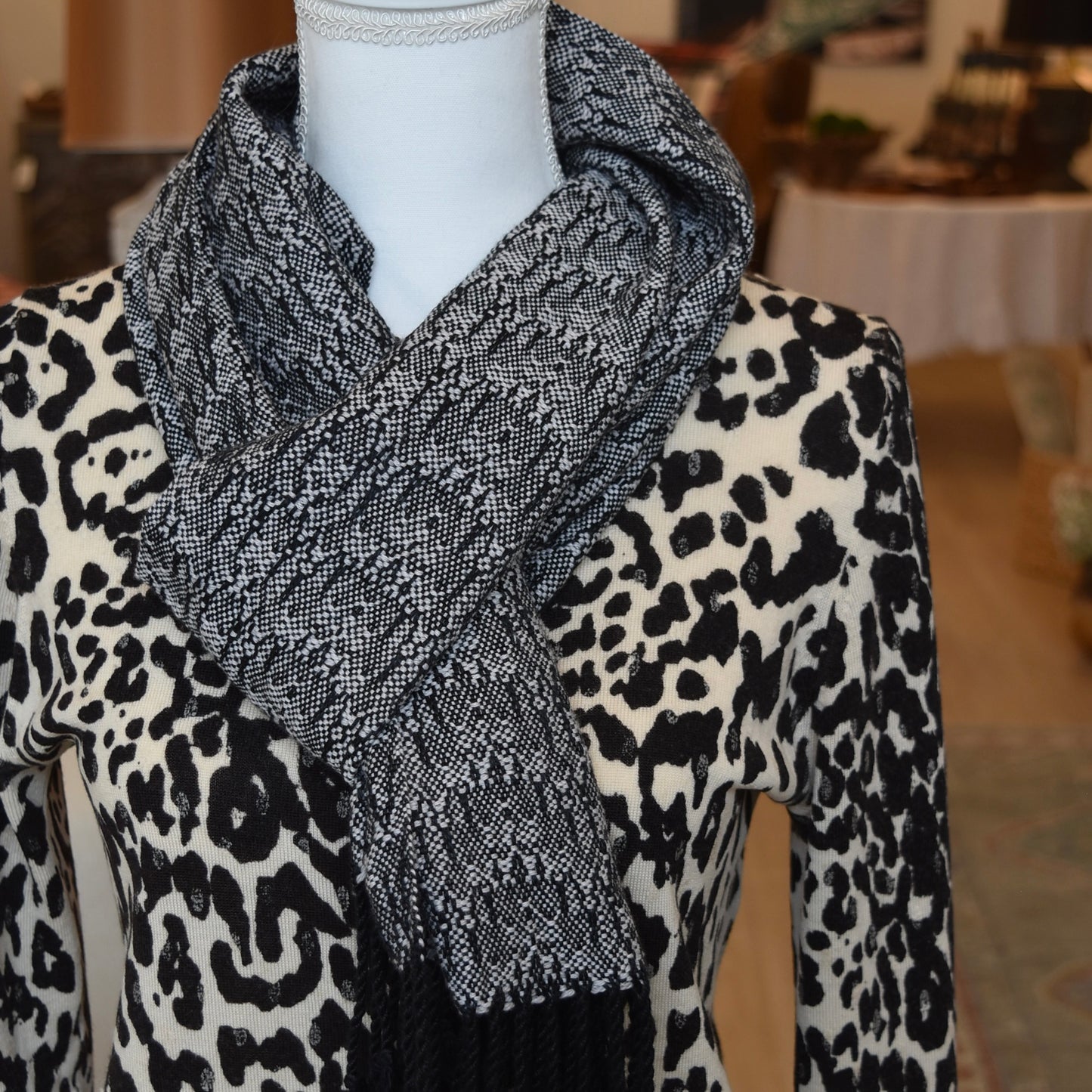 Gray and Black scarf by Kristina Nichols