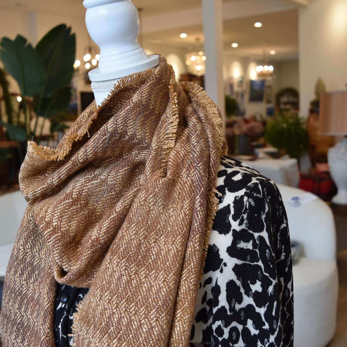 Gold and Tan Scarf by Kristina Nichols
