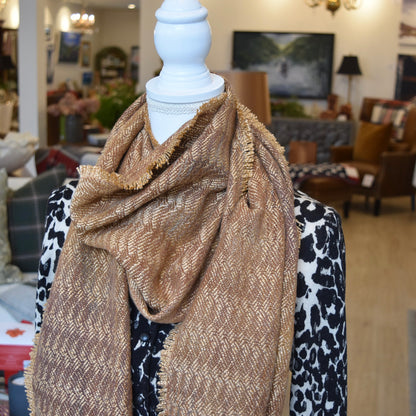Gold and Tan Scarf by Kristina Nichols