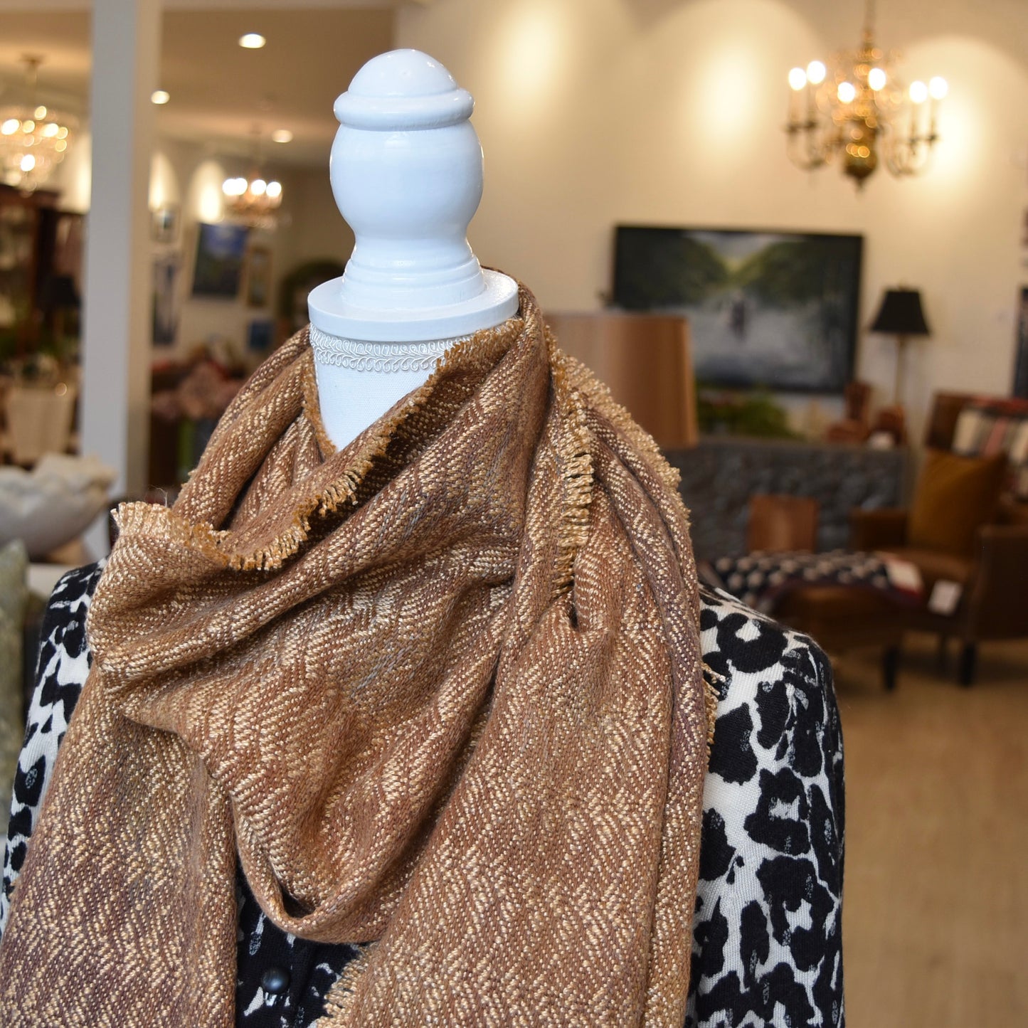 Gold and Tan Scarf by Kristina Nichols