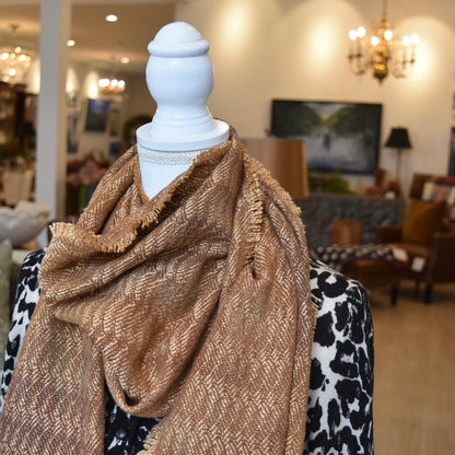 Gold and Tan Scarf by Kristina Nichols