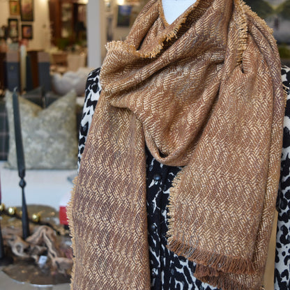 Gold and Tan Scarf by Kristina Nichols